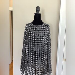 Boston Proper Sz M/L Lace and Pearl Silver Cardigan. NWT.